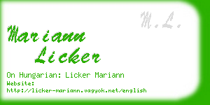 mariann licker business card